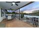 Covered patio with seating area and mountain views at 9546 E Anasazi Pl, Gold Canyon, AZ 85118