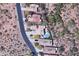 Aerial view of property with pool and neighborhood surroundings at 9900 E Desert Trail Ln, Gold Canyon, AZ 85118