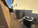 Side yard with dual HVAC units on gravel at 9900 E Desert Trail Ln, Gold Canyon, AZ 85118