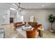 Cozy and stylish living room featuring a vaulted ceiling and modern decor at 10546 E Topaz Cir, Scottsdale, AZ 85258