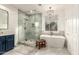 Elegant bathroom with a soaking tub and walk-in shower at 1078 W Spur Ct, Gilbert, AZ 85233