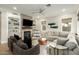 Gathering room with fireplace, built-in shelving, and comfortable seating at 1078 W Spur Ct, Gilbert, AZ 85233