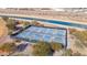 Aerial view of multiple well-maintained pickleball courts at 15050 N Thompson Peak Pkwy # 2033, Scottsdale, AZ 85260