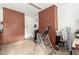 Garage with storage cabinets and work bench at 19000 E Old Beau Trl, Queen Creek, AZ 85142