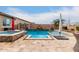Resort style backyard with a large pool and spa at 19000 E Old Beau Trl, Queen Creek, AZ 85142