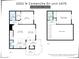 Two-story floor plan; features 2 bedrooms, 2 bathrooms, living room, kitchen, and porch at 2201 N Comanche Dr # 1075, Chandler, AZ 85224
