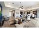 Open living room with views into kitchen and hallway at 4090 E Yellowstone Pl, Chandler, AZ 85249