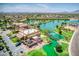 Aerial view showing clubhouse and landscaping features at 42413 W Abbey Rd, Maricopa, AZ 85138