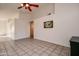 Spacious dining area with tile flooring and ceiling fan at 4872 E Sandwick Dr, San Tan Valley, AZ 85140