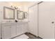 Bathroom with double vanity and sliding door at 10454 E Peralta Canyon Dr, Gold Canyon, AZ 85118