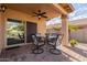 Covered patio with seating area, perfect for outdoor dining at 10454 E Peralta Canyon Dr, Gold Canyon, AZ 85118