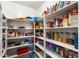 Well-organized pantry with ample shelving for food storage at 10730 E Medina Ave, Mesa, AZ 85209