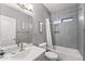 Modern bathroom with tub and gray tile at 17216 E Salida Dr # B, Fountain Hills, AZ 85268