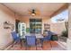 Covered patio with table and chairs, great for outdoor dining at 17216 E Salida Dr # B, Fountain Hills, AZ 85268