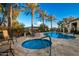 Community pool and spa area with lounge chairs and palm trees at 18258 W Spencer Dr, Surprise, AZ 85374