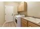 Laundry room with washer, dryer, cabinets, and utility sink at 1893 E San Carlos Pl, Chandler, AZ 85249