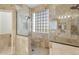 Walk-in shower with tiled walls and pebble floor at 1893 E San Carlos Pl, Chandler, AZ 85249