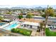 Aerial view showing house, pool, and mountain views at 2816 E Cholla St, Phoenix, AZ 85028