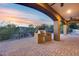 Outdoor kitchen with built-in grill and patio view at 28370 N 113Th Way, Scottsdale, AZ 85262