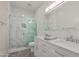 Elegant bathroom boasts double vanity, marble tile, and a large shower at 302 S Laguna Dr, Gilbert, AZ 85233