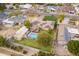 Aerial view of house with solar panels and pool at 331 E Tuckey Ln, Phoenix, AZ 85012