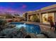 Private pool and patio with a stunning sunset view at 10874 E Dale Ln, Scottsdale, AZ 85262