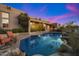 Relaxing pool and patio area with beautiful sunset colors at 10874 E Dale Ln, Scottsdale, AZ 85262