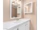 Clean bathroom with a vanity and large mirror at 10951 N 91St Ave # 56, Peoria, AZ 85345