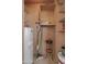 Small storage room with shelving and water heater at 145 N 74Th St # 207, Mesa, AZ 85207