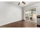 Dining area with sliding door access to a private patio at 3214 W Grovers Ave, Phoenix, AZ 85053