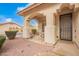 Small front porch with wrought iron railing and seating for two at 3664 E Juanita Ave, Gilbert, AZ 85234