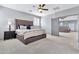 Large main bedroom with plush bed and ensuite bathroom access at 4364 E Turnberry Ct, Gilbert, AZ 85298