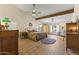 Large main bedroom with wood floors and rustic decor at 4644 W Soft Wind Dr, Glendale, AZ 85310