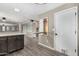 Kitchen with built-in ironing board and a pet door at 5343 S El Camino Dr, Tempe, AZ 85283