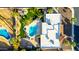 Bird's-eye view of the home, highlighting the pool and expansive backyard at 6030 E Crocus Dr, Scottsdale, AZ 85254