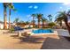 Luxury pool and patio area with lounge chairs at 6030 E Crocus Dr, Scottsdale, AZ 85254