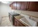 Laundry room with granite countertop and cabinets at 7701 S Butte Ave, Tempe, AZ 85284