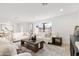 Spacious living area with white sofas and a rustic coffee table at 8602 E Plaza Ave, Scottsdale, AZ 85250