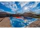 Outdoor basketball court with mountain mural at 909 W Elm Ave, Coolidge, AZ 85128