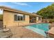 Expansive backyard pool with patio and seating area at 141 W Roadrunner Dr, Chandler, AZ 85286