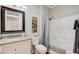 Clean bathroom with a single vanity and a shower/tub combination at 14205 W Via Montoya Dr, Sun City West, AZ 85375