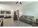 Open living room with a view into the kitchen at 2931 E Citrus Way, Chandler, AZ 85286