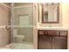Bathroom with shower, toilet and dark brown vanity at 4135 N 17Th St # 11, Phoenix, AZ 85016