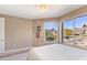 Bedroom with large windows and breathtaking desert views at 10222 E Southwind Ln # 1066, Scottsdale, AZ 85262