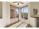 Kitchen with sliding glass doors leading to a patio with mountain views at 10222 E Southwind Ln # 1066, Scottsdale, AZ 85262