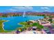 Aerial view of a lake community with water features, playground, and parking at 17149 E El Pueblo Blvd, Fountain Hills, AZ 85268