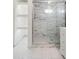 Bathroom with a large marble shower and white vanity at 17149 E El Pueblo Blvd, Fountain Hills, AZ 85268