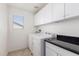 Bright laundry room, featuring washer, dryer, and ample storage at 1956 W Black Hill Rd, Phoenix, AZ 85085