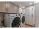 Bright laundry room with LG washer and dryer, ample cabinets, and wood-look flooring at 2302 N Central Ave # 401, Phoenix, AZ 85004