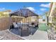 Relaxing patio area with gazebo, table and chairs at 745 Leisure World --, Mesa, AZ 85206